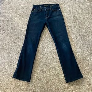 “7 for all mankind” mid rise kimmie bootcut jeans, size 29.